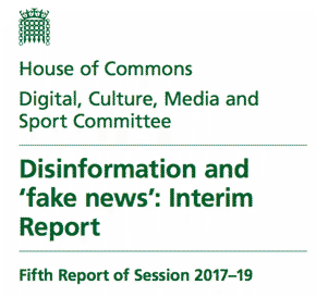DCMS report on ‘fake news’