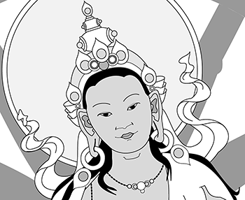 Detail of Illustrator drawing of Tara