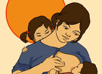 Detail from Illustrator art of Vietnamese mother